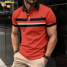 Camisa Masculina  Polo Casual  Lapela Respirável