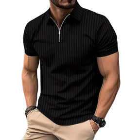 Camisa Masculina Justa  Polo Gola Com Zíper